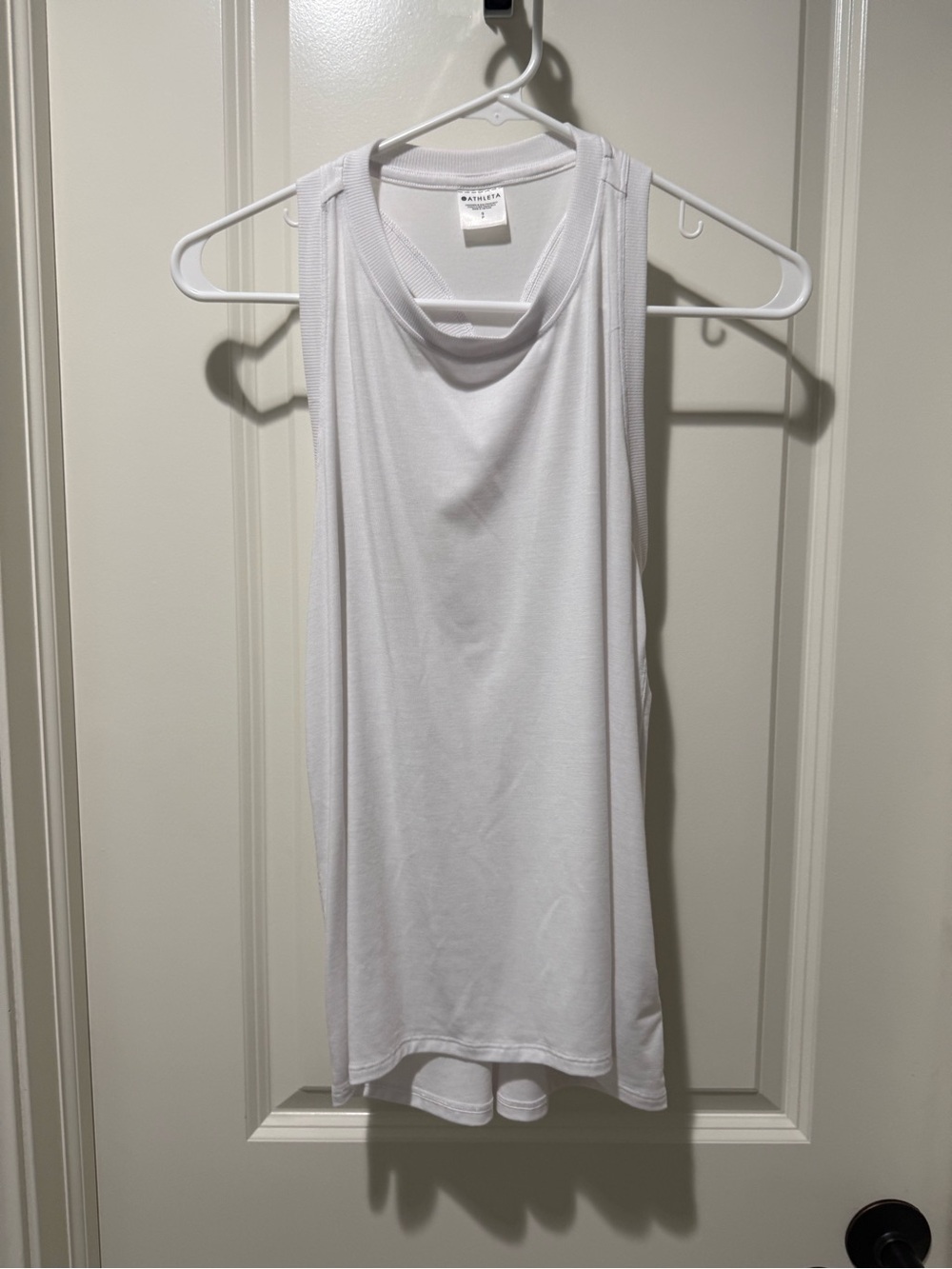 Athleta With Ease White Sleeveless Muscle Tank Top